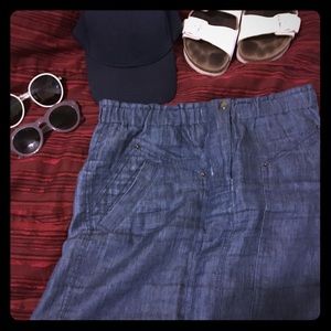 Denim look linen skirt